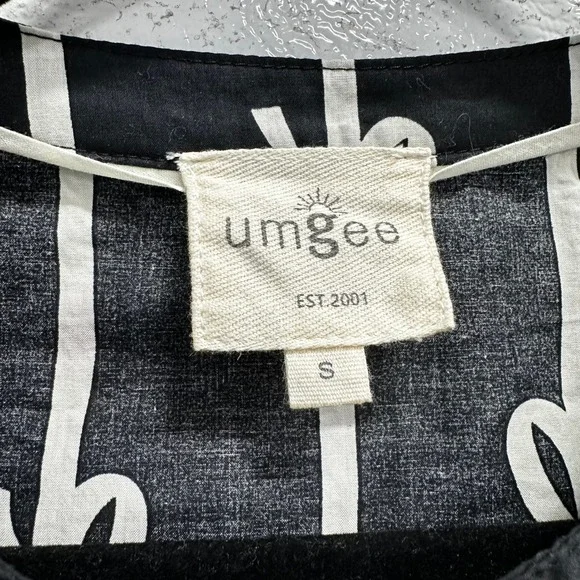 Umgee Sz Small Midi Dress Black White Bow Print Cotton Tiered Coquette Parisian - Picture 3 of 6